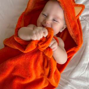 Bambusový ručník pro miminko s kapucí TOOWY oranžová liška