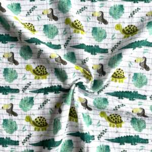 Mušelínová látková plena NIAM KROKODÝL malá 1ks